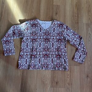 Croft & Barrow Women’s Paisley Print Long Sleeve Shirt – Size L Casual Blouse